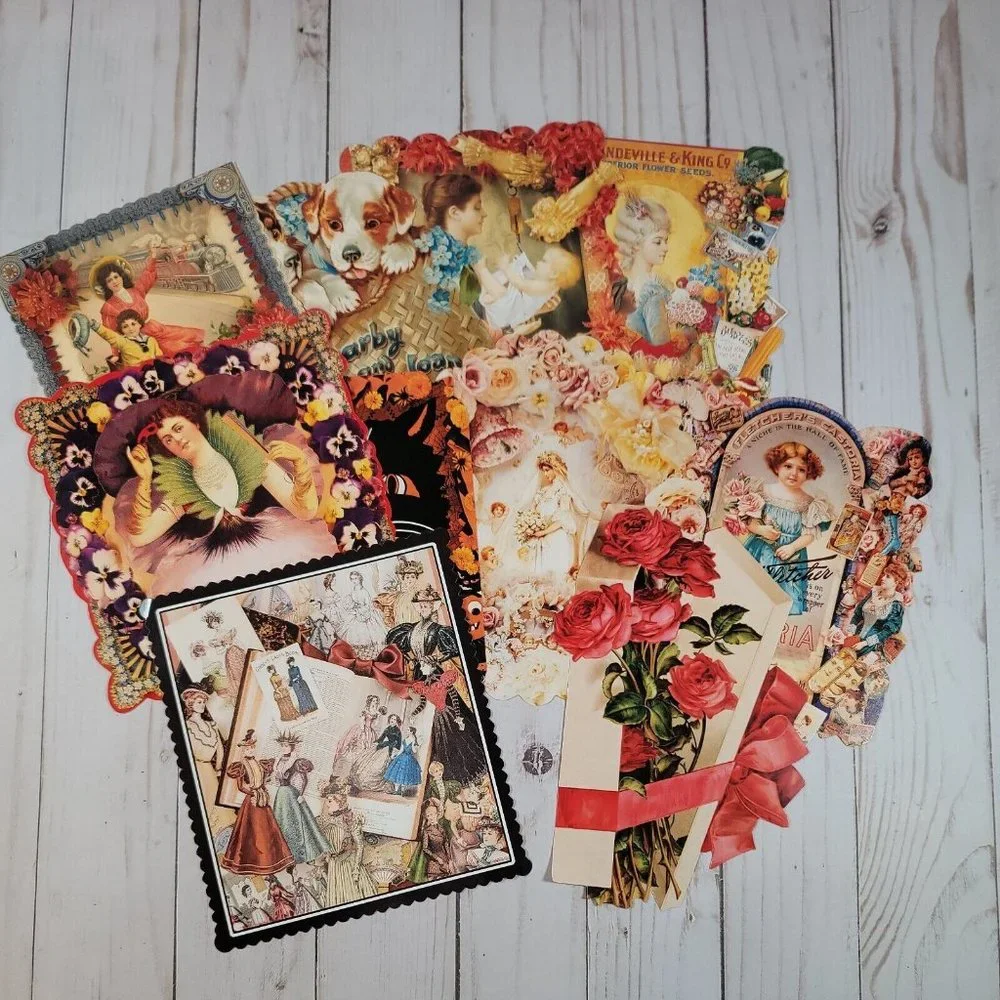 Cynthia Hart Victorian Style Die Cut Postcard Collection ~ 10 Cards New